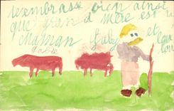 CPA Fantaisie (dessin a la main) Enfant Berger