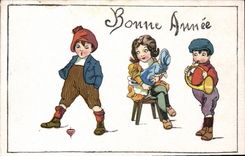 CPA Fantaisie Poupee   Bonne Annee Enfants 
