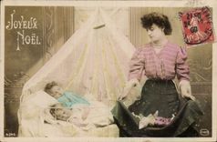CPA Fantaisie Poupee  Enfants Femme Joyeux Noel 