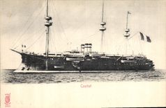 CPA Bateau de Guerre Courbet 