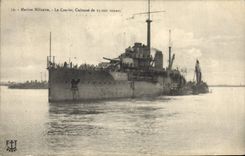 CPA Bateau de Guerre Marine Militaire Le Courbet cuirasse de 23000 tonnes 
