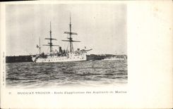 CPA Bateau de Guerre Duguay Trouin Ecole d'application des aspirants de marine 