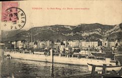 CPA Bateau de Guerre Toulon Le Petit Rang Le Dard contre torpilleur 
