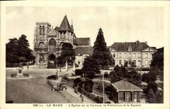 CPA Le Mans L'eglise de la couture la Prefecture et le Square 