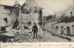 CPA Militaria Malines apres le bombardement 