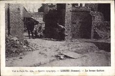 CPA Militaria Vise a Paris Guerre 1914 1915 Lihons (Somme) La ferme Gaetan 