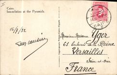 CPA Egypt Egypte Cairo Inondation at the Pyramids 