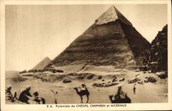 CPA Egypt Egypte Pyramides de Cheops Chephren et Micerinus 