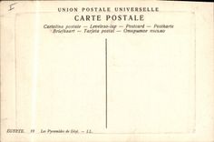 CPA Egypt Egypte Les Pyramides 