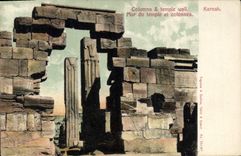 CPA Egypt Egypte Karnak Mur du temple et colonnes 