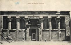 CPA Egypt Egypte Temple of Edfou interior 