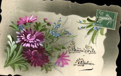 CPA Fantaisie (dessin a la main ) Fleurs   