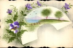 CPA Fantaisie (dessin a la main ) Fleurs    
