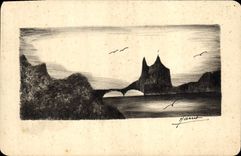 CPA Fantaisie (dessin a la main )