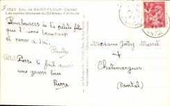 CPA Env de Saint Flour (Cantal) Les ruines feodales du Chateau d'Alleuze 