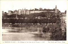 CPA Chinon Le Chateau et les rives de la Vienne 