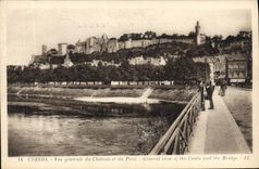 CPA Chinon Vue generale du chateau et du pont 