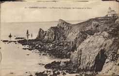 CPA Camaret sur mer La Poiate de Toulinguer les Grottes et le Phare 