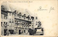 CPA Grenoble Palais de Justice et Statue du Chevalier Bayard 