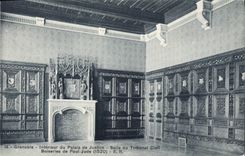 CPA Grenoble Interieur du Palais de Justice Salle du Tribunal Civil Boiseries de Paul Jude (1520) 