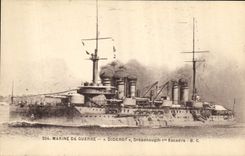 CPA Bateau de guerre Marine de Guerre Diderot Dreadnougth premier escadre 