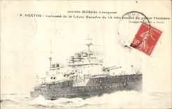CPA Bateau de guerre Marine Militaire Francaise Danton Cuirasse de la future Escadre 