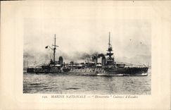 CPA Bateau de guerre Marine Nationale Democratie Cuirasse d'Escadre 
