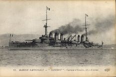 CPA Bateau de guerre Marine Nationale Diderot Cuirasse d'Escadre 