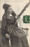 CPA Folklore Fileuse de Pontivy Etude des Coiffes de bretagne 