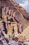 CPA Egypte Egypt Les Colosses de Ramses a Abon Simbel 