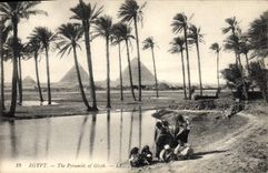 CPA Egypte Egypt Egypte Les Pyramides de Gizeh 