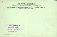 CPA Egypte Egypt Egypte Les Pyramides de Gizeh 