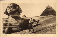 CPA Egypte Egypt Caire Sphinx et les Pyramides 