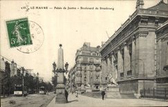 CPA Le Havre Palais de Justice Boulevard de Strasbourg Tramway