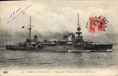 CPA Bateau de guerre Democratie Cuirasse d'escadre