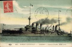 CPA Bateau de guerre Diderot Cuirasse d'escadre