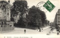 CPA Prefecture et rue de Strasbourg Macon 