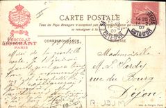 CPA Folklore Les dentelles Le Puy Vue generale Chocolat Lombart Chat