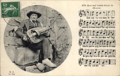 CPA Folklore Auvergne Bourree