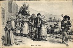 CPA Folklore La noce Mariage 