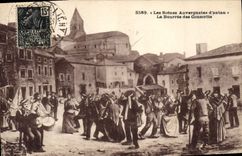 CPA Folklore La bourree des conscrits