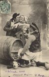 CPA Folklore Le cidre de Fouesnant Scene de noce bretonne Mariage