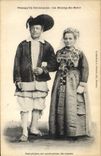 CPA Folklore Presqu'ile Croisicaise Le Bourg de Batz Paludiers en costumes de noces Mariage