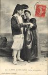 CPA Folklore Du Bourg de Batz a Saille Le jour des accordailles