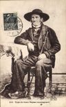 CPA Folklore Auvergne Type du vieux paysan montagnard