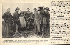 CPA Folklore Auvergne La bourree