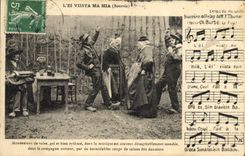 CPA Folklore Auvergne La bourree 