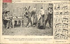 CPA Folklore Auvergne La bourree