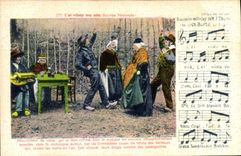 CPA Folklore Auvergne La bourree