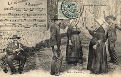 CPA Folklore Auvergne La bourree Vis a vis